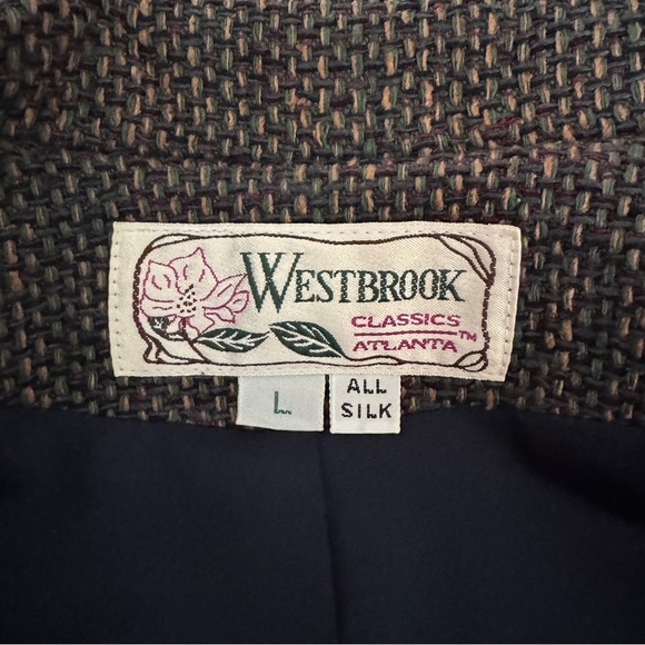 Vintage 90s Silk Cropped Blazer Jacket Fringe Collar Boxy Grandma Chic Large - Picture 7 of 7